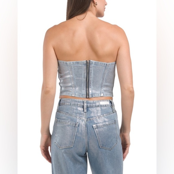 NWT - Blank NYC Stretch Metallic Coated Bustier - Size M - Picture 2 of 2